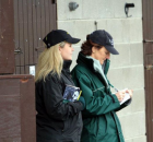 Cathy Grassick and Eimear Mulhern inspecting at Goffs February 2012